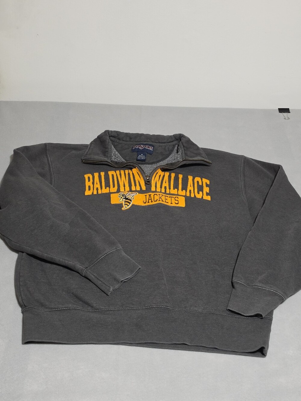JanSport Baldwin Wallace Yellow Jackets Quarter Zip Sweatshirt M